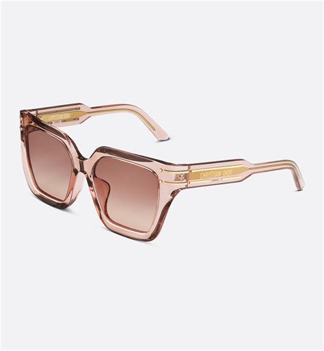 DiorSignature S10F Transparent Pink Square Sunglasses 